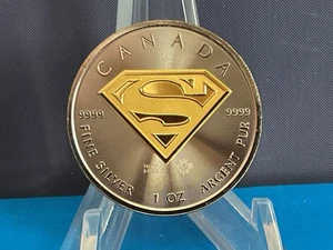 2016 1oz Silver Canadian Maple. “Superman Logo”. Ruthenium. COA in Box. - Picture 1 of 4