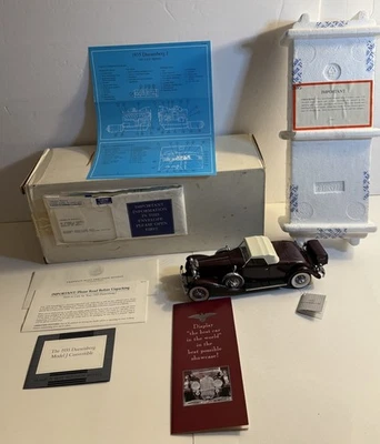 Franklin Mint 1935 Duesenberg Modelo J 550 Granate Convertible Cupé con Certificado de Autenticidad y Caja Foto 1 de 4