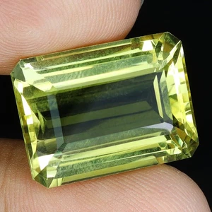 Achteckschliff natürlicher unbeheizter Grüngold Quarz Brasilien 24,07ct 20x15mm Edelstein - Bild 1 von 14