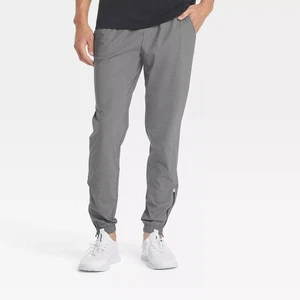NWOT~ All in Motion sz XL Mens Gray Tricot Jogger Pants zipper pocket Gym 8-22 - Picture 1 of 3