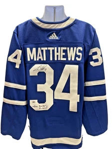 Auston Mathews Autographed Jersey Adidas INSCRIBED!! - Picture 1 of 3