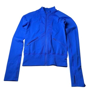 Lululemon Define Jacket Blue Ribbed Thumbhole Zip Athletic Activewear - Picture 1 of 9