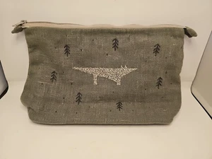 Kinzzza cloth clutch tote bag wolf woods forest 10" travel - Picture 1 of 7