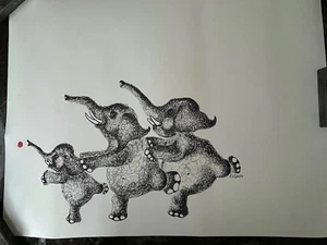 SELTENE ORIGINAL KUNST RALPH "RABINDRA" DANKS 23" x 17" HANDGEZEICHNET & SIGNIERT ELE DANCE - Bild 1 von 9