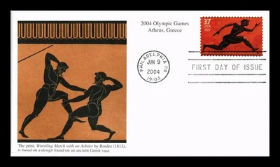 DR JIM STAMPS US COVER OLYMPIC GAMES ATHENS GREECE FDC MYSTIC CACHET - Image 1 of 2