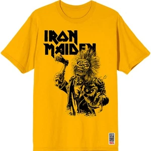 Iron Maiden Est. Camiseta Amarilla Gráfica Eddie Axe 1975 Nueva Oficial - Imagen 1 de 1