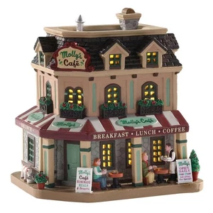 Lemax Caddington Village Mollys Corner Cafe Red & White Signage Meals 05687 - Bild 1 von 3