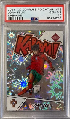 2021-22 Panini Donruss Road to Qatar Joao Felix Kaboom #16 Portugal (SSP) PSA 10 — 第 1/4 张图片