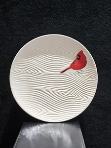Temptations by Tara Woodland Ovenware Cardinal Bird Round Serving Plate 6" 1/8 - Picture 1 of 6