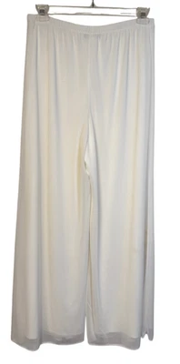 S. Levine Cocktail Pants Sheer Overlay Pull On White S. XLP - Image 1 of 4