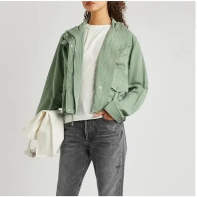 Rag & Bone Trail Crop Jacket Sage Green Tencel Size XS - Image 1 of 4