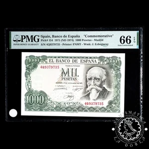 1971 - 1000 PESETAS - Echegaray - Pick 154 Serie 4Q - PMG 66 EPQ - Picture 1 of 2