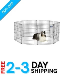 Easy Assembly Black Dog Playpen - 62" x 62" No Door Design for Pets - Picture 1 of 9