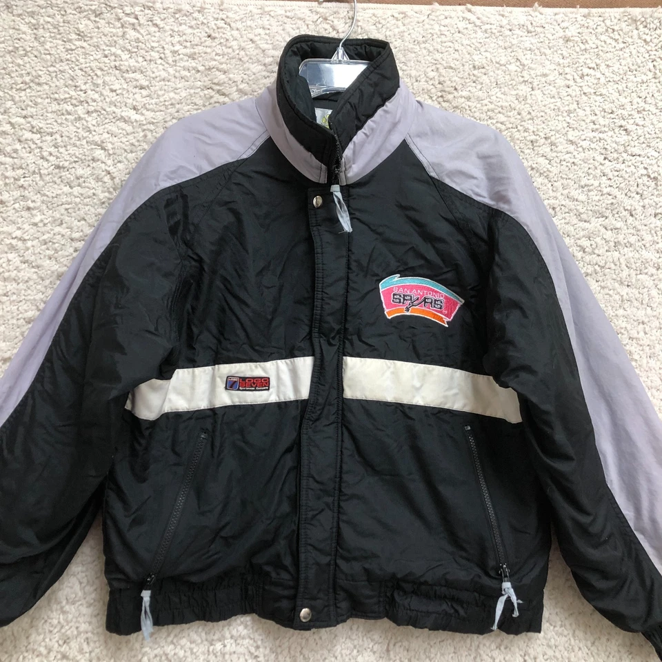 Chaqueta DE COLECCIÓN San Antonio Spurs Mediana Hombre Negra Puffer Cremallera Completa Baloncesto Años 90 Foto 1 de 4