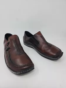 Rieker Celia Womens EU 38 US 7 Slip On Loafers Brown Leather Comfort Shoes - Picture 1 of 16
