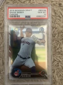 Tarjeta de novato Shane Bieber RC 2016 BOWMAN CROMO DRAFT PSA 10 GEMA COMO NUEVA 🔥🙏 - Imagen 1 de 1