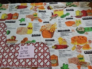 Vintage Pre-Quilted Hot Pad Fabric Recipes 1/2 Yard Quilting Sewing - Picture 1 of 1