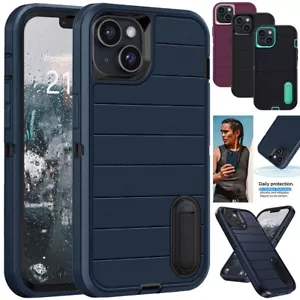 Funda híbrida a prueba de golpes con soporte para Apple iPhone 13/13 Pro Max - Imagen 1 de 57