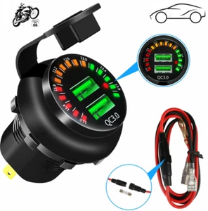 Marine 12V 20A QC 3.0 Dual USB Quick Charger LED Voltmeter - Picture 1 of 7