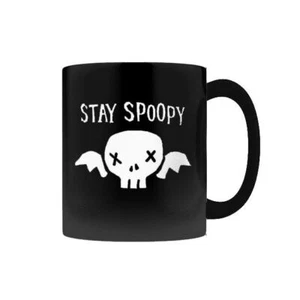 Stay Spoopy Coffee Mug - 11oz/15oz - Funny Winged Skull Spooky Halloween Cup - Picture 1 of 6