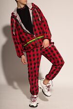PALM ANGELS Checkered Track Pants | Red Tartan | Size Large | Trousers Check