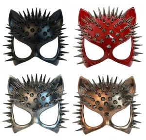 Steampunk Spike Cat Woman Masquerade Mask Cosplay Halloween Party Mask Costume  - Picture 1 of 7