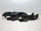 Black Crouching Panther Porcelain Figurine 13"
