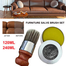 120/240ml Wise Owl Furniture Salve with Boar Bristle Brush Set for Leather