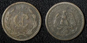 Mexico ESTADOS UNIDOS MEXICANOS Bronze 1912 Mo 1 Centavo KM# 415 (445) - Picture 1 of 3