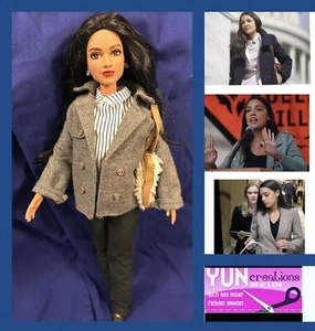 Alexandria Ocasio - AOC OOAK Doll Custom Repaint Handmade Collector Art barbie - Picture 1 of 9