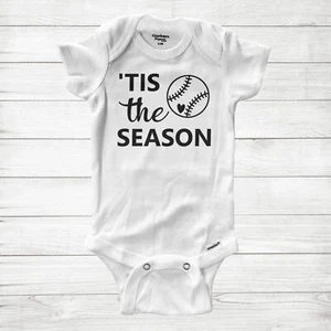 Softball Fan Baby Bodysuit Jumpsuit Newborn Clothes gift Tis the Season Baseball - Picture 1 of 3