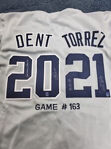 -GAME 163- Bucky Dent & Mike Torrez Autographed Jersey Yankees Red Sox DA COA 