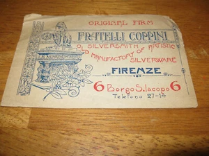 EARLY 20TH CENTURY RECEIPT FRATELLI COPPINI SILVERSMITH MADE IN ARGENTINA - Picture 1 of 2