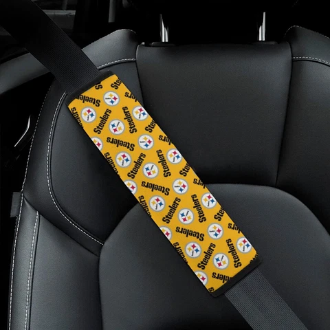 2pcs Pittsburgh Steelers Car Seat Belt Pad Shoulder Pad Cover Comfortable Cover