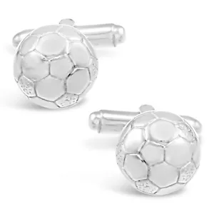 Sterlingsilber Fußball Manschettenknöpfe - Herren SPORTS Geschenk - Picture 1 of 3