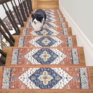 HEBE Carpet Stair Treads for Wooden Steps Indoor 15 Pack 8" X 30" Non Slip Self - Picture 1 of 7
