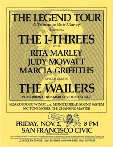 THE LEGEND TOUR EINE Hommage an Bob Marley DIE I-THREES & DIE WAILERS SF Civic 1984 - Bild 1 von 1