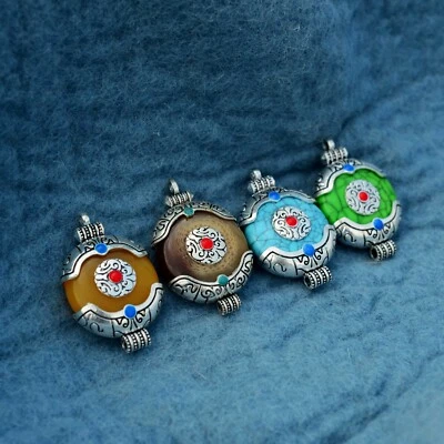 Colgante tibetano a la venta - Colgante de piedras preciosas - Colgante de cuentas de piedra antiguas antiguas - Regalo Foto 1 de 4