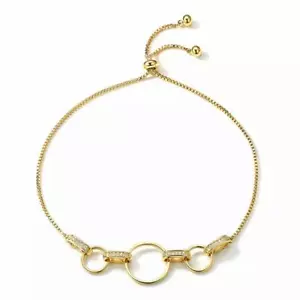 Damen Armband Gold vergoldet Zirkonia 18 Karat 750 Gold WASSERFEST B6024D - Bild 1 von 4