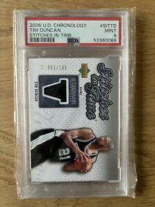 Tim Duncan / 2006 Upper Deck UD Chronology / Stitches in Time / 61/199 / PSA 9