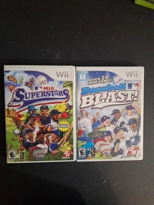 MLB Superstars & Baseball Blast (Nintendo Wii) 2 Game Bundle Complete W/ Manuals - Image 1 of 4