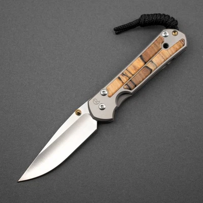 RARE! Chris Reeve Small Sebenza 21, Spalted Beech Inlay, Polished Blade/Ti - Image 1 of 4