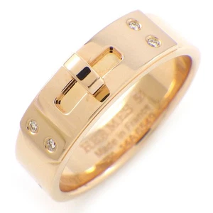 HERMES Ring Kelly PM H109041B 4 Point Diamond 750(18K) Rose(Pink) Gold #51 US5.5 - Picture 1 of 6