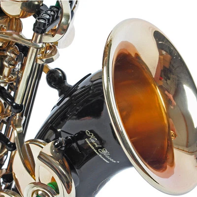Saxofón soprano Karl Glaser curvado, negro dorado + estuche boquilla hojas