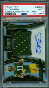 Jayden Reed 2023 Select Jumbo Rookie Signature Swatches (pop 3) #jrsjre PSA 9 - Picture 1 of 2