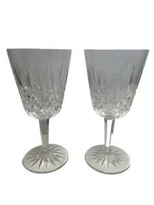 Set Of 2 WATERFORD LISMORE WATER / WINE GOBLETs Crystal 6-7/8" Ireland - Picture 1 of 9
