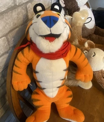 复古 Kelloggs 谷物 1991 - 1993 Tony The Tiger 填充动物毛绒玩具 GRREAT — 第 1/4 张图片