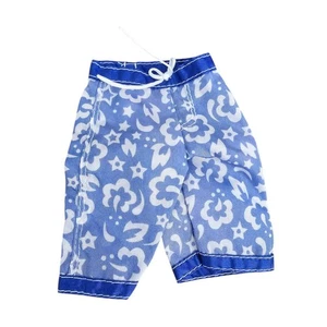 Ken Palm Beach Blue Floral Swim Trunks Long Board Shorts Barbie - Picture 1 of 3