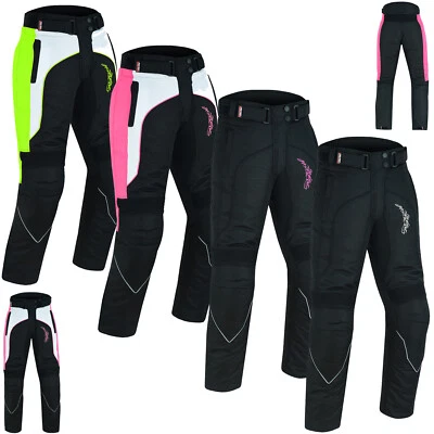 Ladies Motorbike Waterproof Cordura Textile Trousers Pants CE Armours Motorcycle - Image 1 of 2
