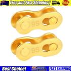 2pcs Bicycle Chain Link Connector Magic Buttons Buckles (9 Speed)(Gold)